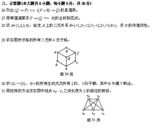 全国2010年4月高等教育离散数学自考试题(6) 全国2010年4月高等教育离散数学自考试题(6)