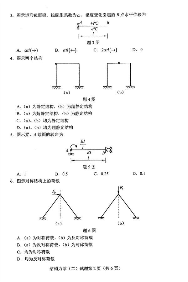 2019年4月自考02439结构力学(二)真题(2) 2019年4月自考02439结构力学(二)真题(2)