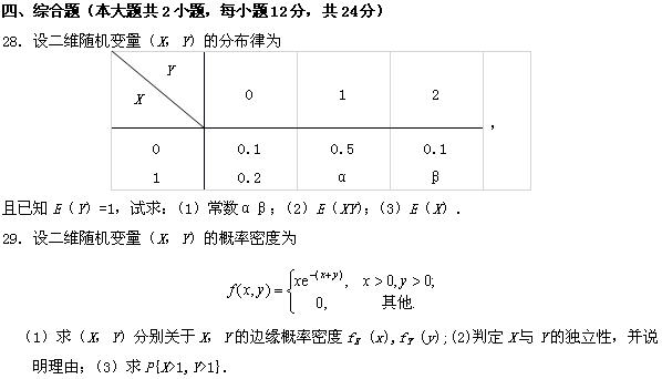 全国2008年4月高等教育自学考试概率论与数理统计(8) 全国2008年4月高等教育自学考试概率论与数理统计(8)
