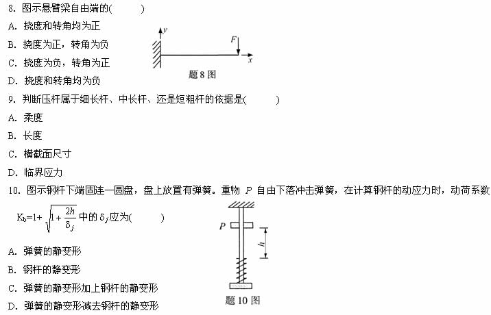 全国2007年10月高等教育自学考试工程力学(一)试题(3)