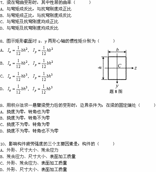 全国2008年10月高等教育自学考试工程力学（一）(3)