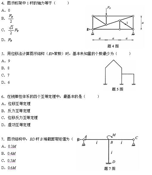 全国2010年4月高等教育自学考试结构力学(二)试(2) 全国2010年4月高等教育自学考试结构力学(二)试(2)