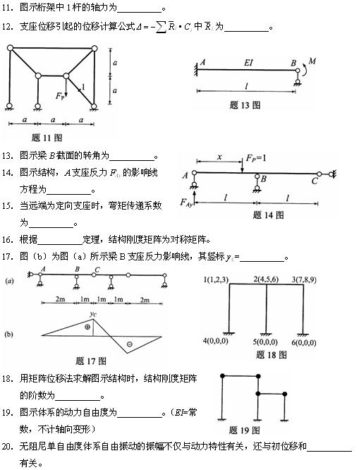 全国2010年4月高等教育自学考试结构力学(二)试(4) 全国2010年4月高等教育自学考试结构力学(二)试(4)