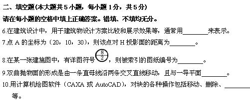 全国2010年4月高等教育自学考试土木工程制图试题(3) 全国2010年4月高等教育自学考试土木工程制图试题(3)