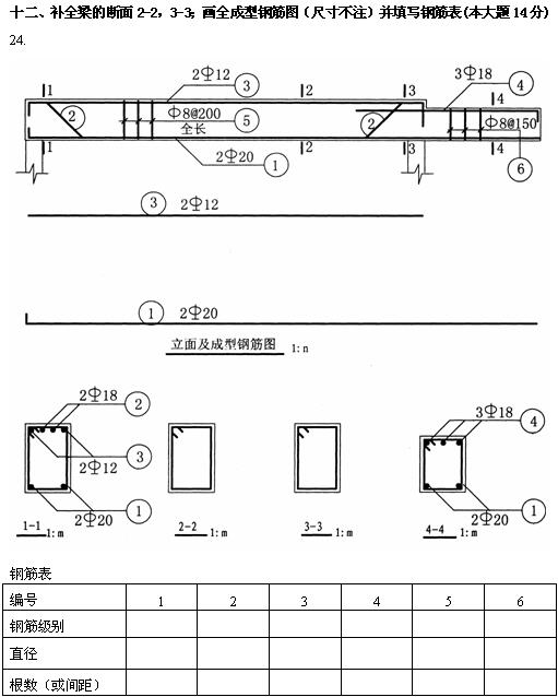 全国2010年4月高等教育自学考试土木工程制图试题(11) 全国2010年4月高等教育自学考试土木工程制图试题(11)