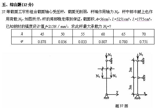 全国2010年4月高等教育自学考试钢结构试题(11)
