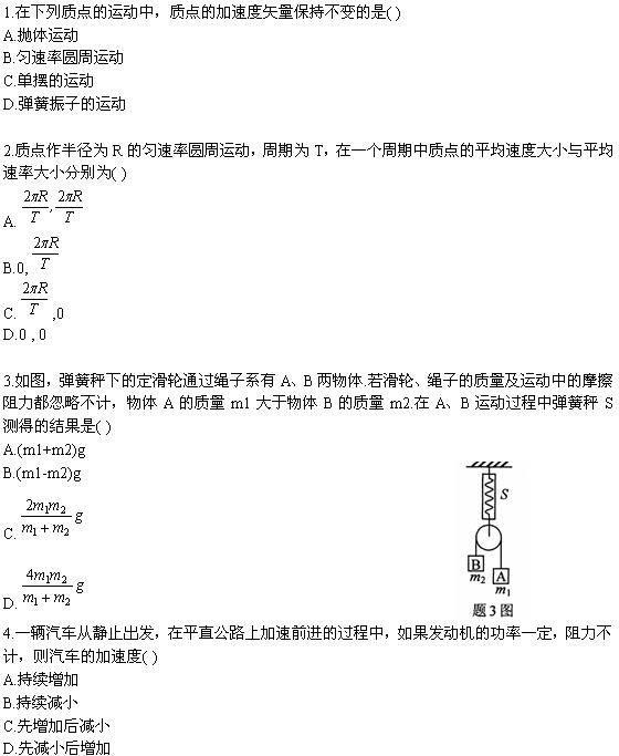 全国2010年4月高等教育自学考试物理(工)试题(1) 全国2010年4月高等教育自学考试物理(工)试题(1)