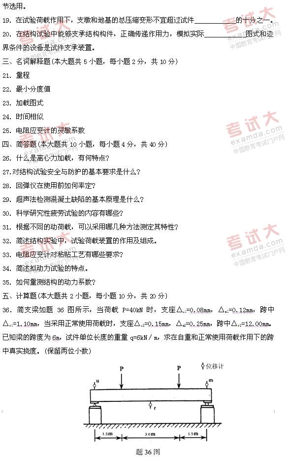 全国2011年1月高等教育自学考试建筑结构试验试题(3) 全国2011年1月高等教育自学考试建筑结构试验试题(3)