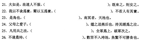 全国2011年1月高等教育自学考试古代汉语试题(6) 全国2011年1月高等教育自学考试古代汉语试题(6)