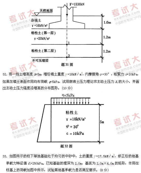 全国2011年1月高等教育自学考试土力学及地基基础(4) 全国2011年1月高等教育自学考试土力学及地基基础(4)