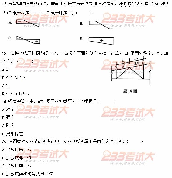全国2011年4月高等教育自学考试钢结构试题(5) 全国2011年4月高等教育自学考试钢结构试题(5)