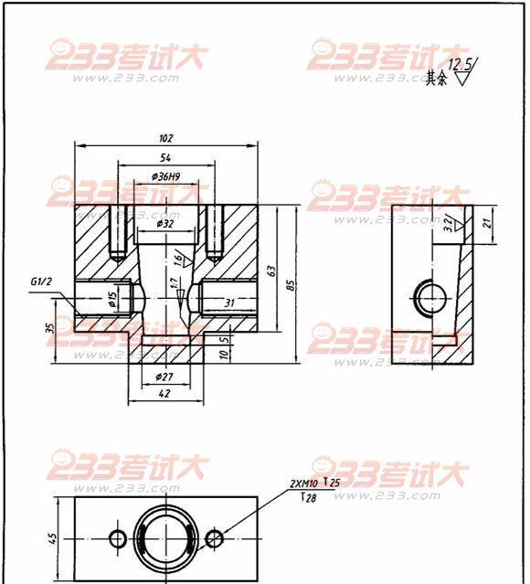 全国2011年4月高等教育自学考试工程制图试题(11) 全国2011年4月高等教育自学考试工程制图试题(11)